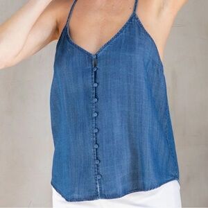 Denim Ocean Breeze Button Front Cami